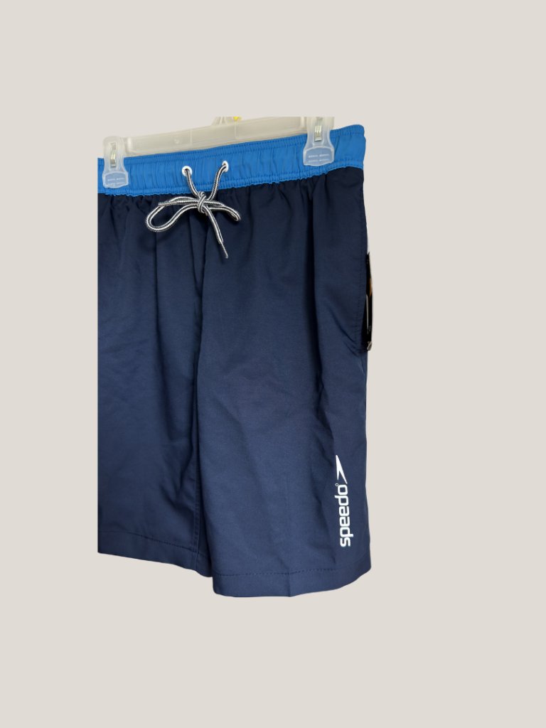 Nwt Speedo Men's Swim Shorts Navy Blue Colorblock Waistband Size S — image 2 of 8